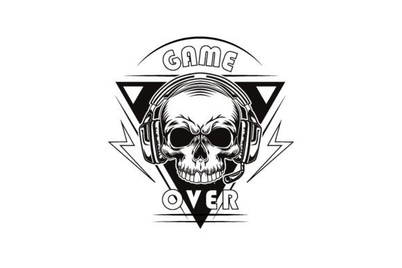 Black Game Over Badge Vector Illustration: A Unique Design Asset for Gaming and Tournament Visuals