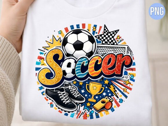 Colorful Soccer Champion Game PNG SHIRT – Creative Design for Print on Demand