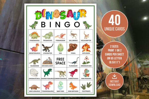 Dinosaur Bingo Game Kids Party Fun: Engaging Entertainment for Young Dino Enthusiasts