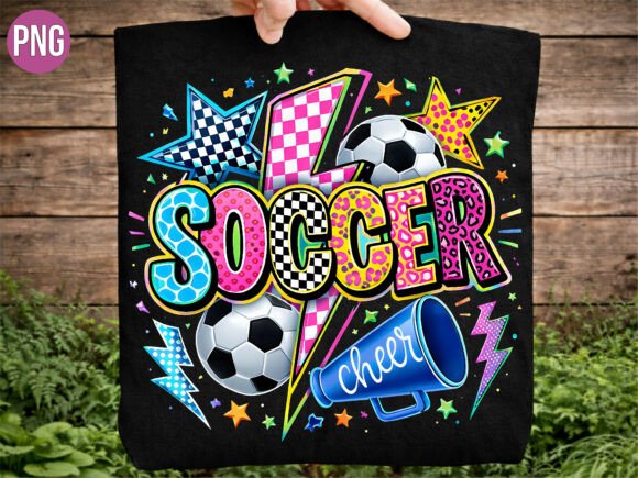 Enhancing Creative Projects with Neon Cheer Soccer Sports Game Day PNG