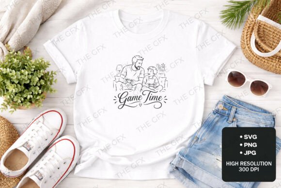 Father and Son Game Time T-Shirt Design: Celebrating Bond Through Play