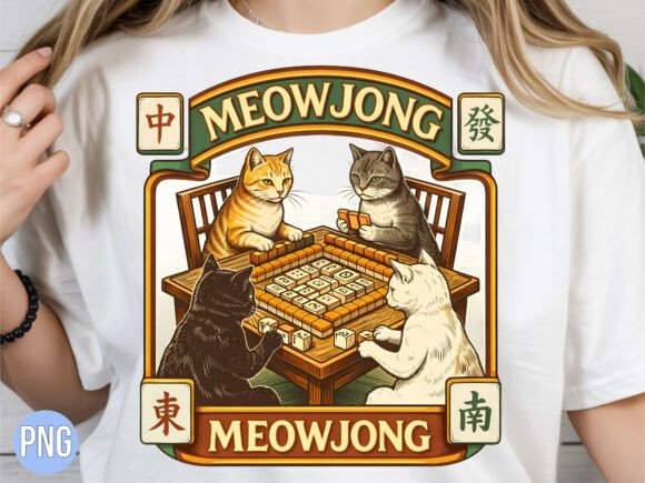 Funny Cats Meowjong Mahjong Game PNG: A Unique Digital Design for Creative Projects