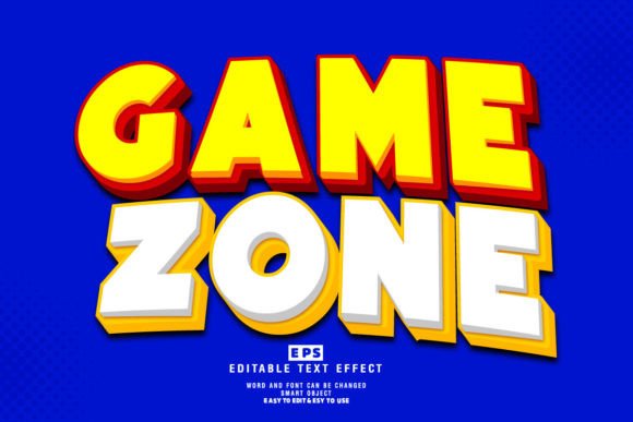 Game Zone 3D Text Effect Vector: Creative Design Made Simple