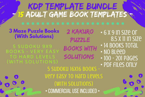 KDP Template - Adult Game Book Bundle: A Versatile Tool for Puzzle Creators and Entrepreneurs