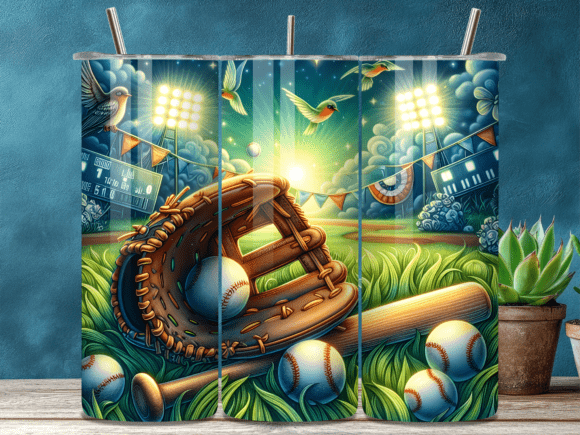 Night Game Baseball Field Scenery Tumble