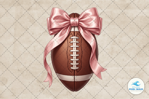 Pink Coquette Football Bow Game Day PNG